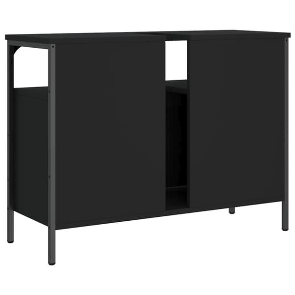 vidaXL Tvättställsskåp svart 80x30x60 cm konstruerat trä