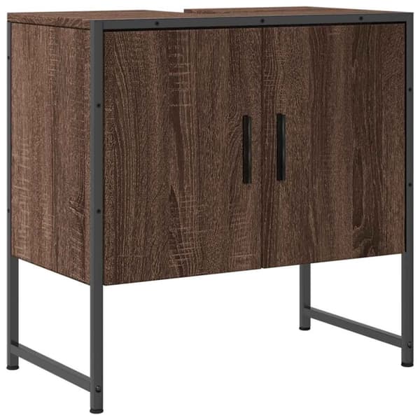 vidaXL underskab til håndvask 60x33x60 cm konstrueret træ brunt eg