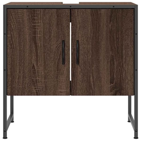 vidaXL underskab til håndvask 60x33x60 cm konstrueret træ brunt eg