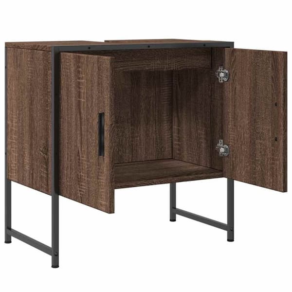 vidaXL underskab til håndvask 60x33x60 cm konstrueret træ brunt eg