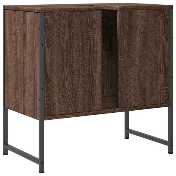 vidaXL underskab til håndvask 60x33x60 cm konstrueret træ brunt eg