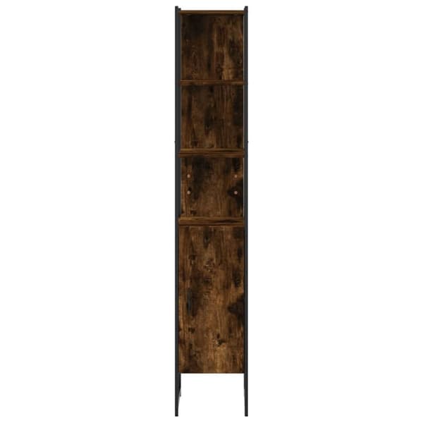 vidaXL badeværelsesskab 33x33x185,5 cm konstrueret træ røget egetræ
