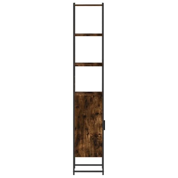 vidaXL badeværelsesskab 33x33x185,5 cm konstrueret træ røget egetræ