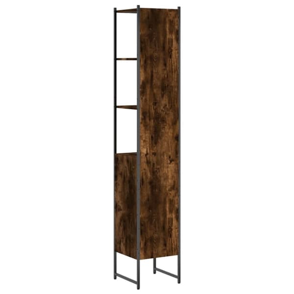 vidaXL badeværelsesskab 33x33x185,5 cm konstrueret træ røget egetræ