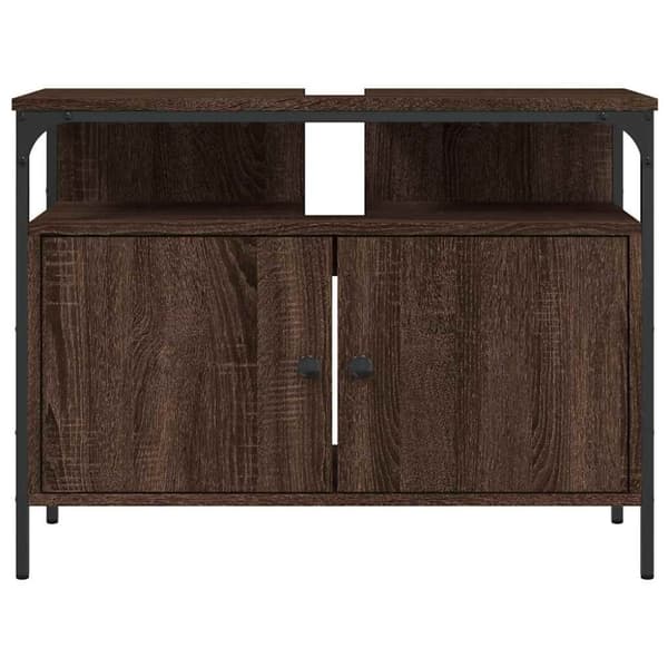vidaXL Tvättställsskåp brun ek 80x30x60 cm konstruerat trä