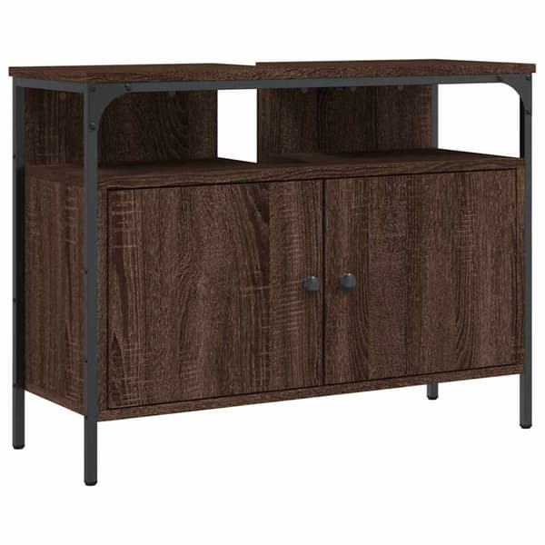 vidaXL Tvättställsskåp brun ek 80x30x60 cm konstruerat trä
