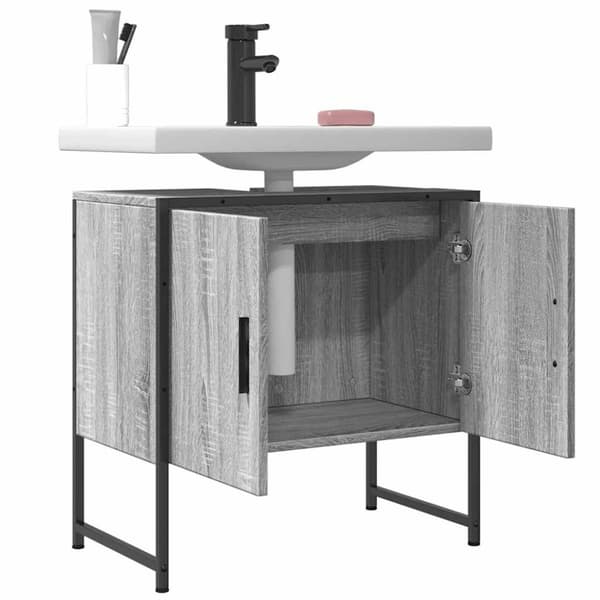 vidaXL underskab til vask 60x33x60 cm konstrueret træ grå sonoma-eg