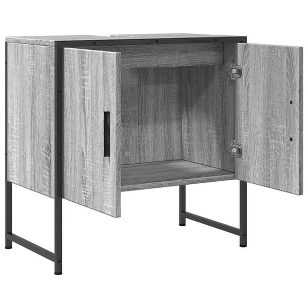 vidaXL underskab til vask 60x33x60 cm konstrueret træ grå sonoma-eg