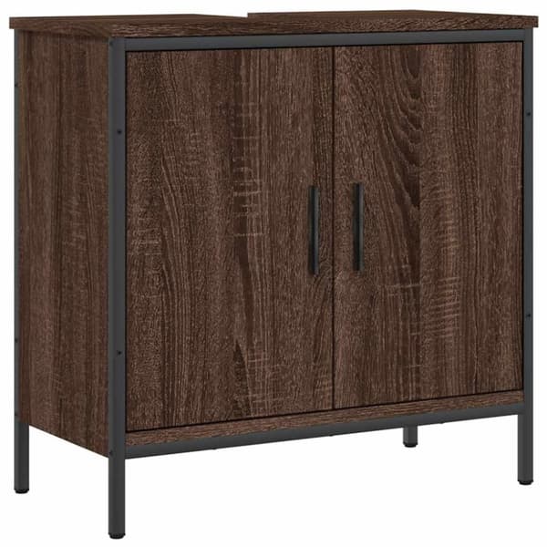 vidaXL underskab til håndvask 60x30x60 cm konstrueret træ brunt eg