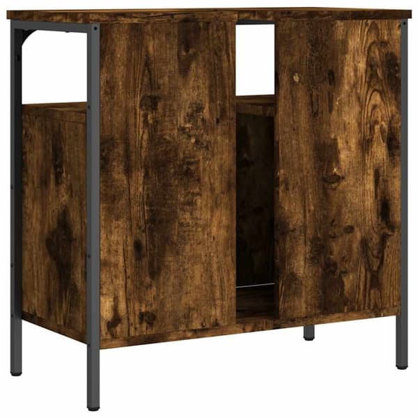 vidaXL underskab til håndvask 60x30x60 cm konstrueret træ røget eg