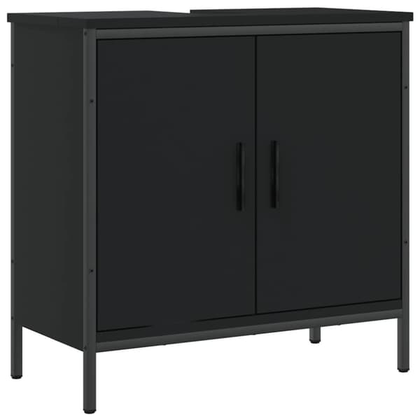 vidaXL underskab til håndvask 60x30x60 cm konstrueret træ sort