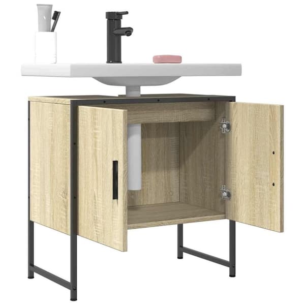vidaXL underskab til håndvask 60x33x60 cm konstrueret træ sonoma-eg