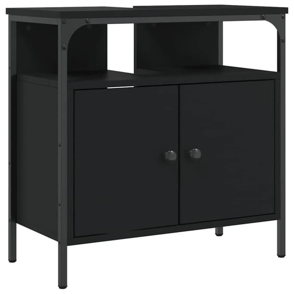 vidaXL Tvättställsskåp svart 60x30x60 cm konstruerat trä