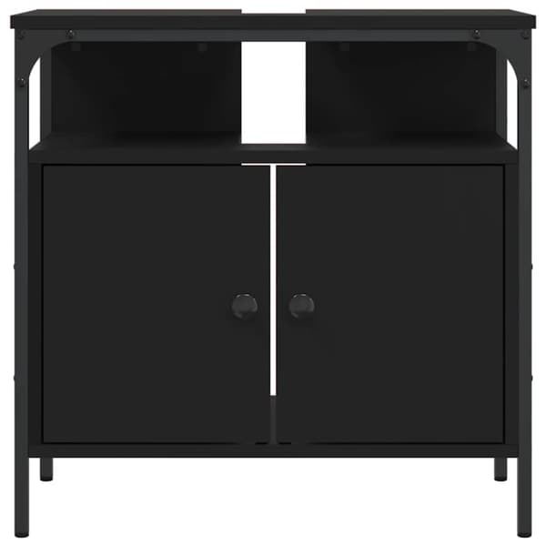 vidaXL underskab til håndvask 60x30x60 cm konstrueret træ sort