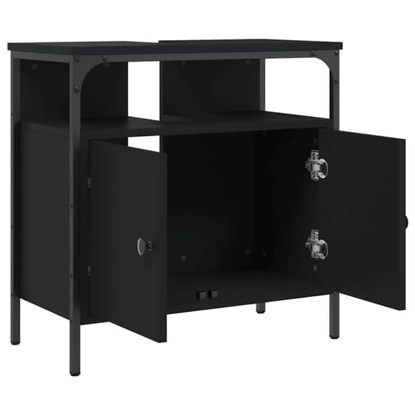 vidaXL underskab til håndvask 60x30x60 cm konstrueret træ sort
