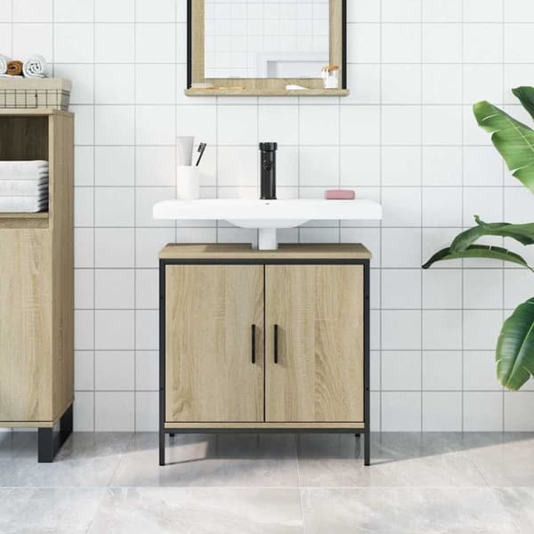 vidaXL underskab til håndvask 60x30x60 cm konstrueret træ sonoma-eg