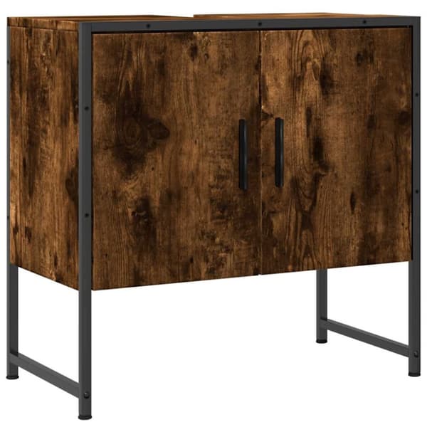 vidaXL underskab til håndvask 60x33x60 cm konstrueret træ røget eg