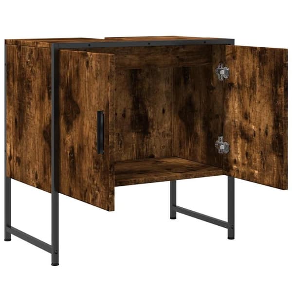 vidaXL underskab til håndvask 60x33x60 cm konstrueret træ røget eg