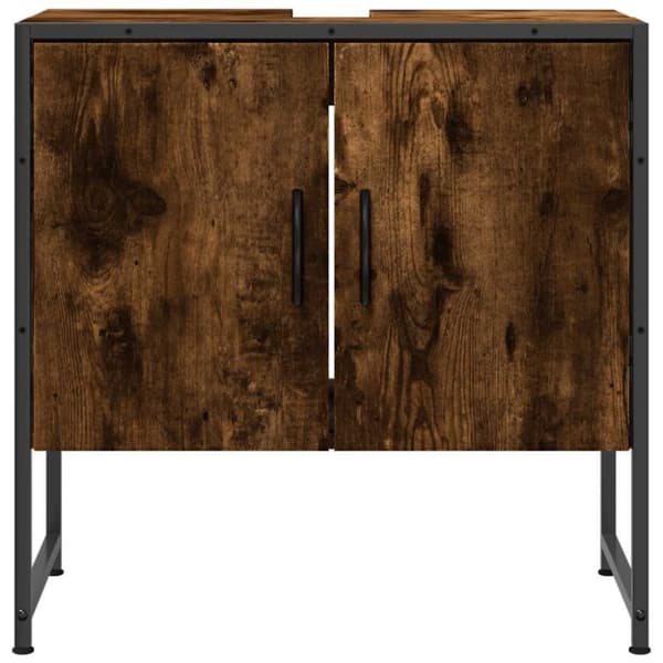 vidaXL Tvättställsskåp rökfärgad ek 60x33x60 cm konstruerat trä
