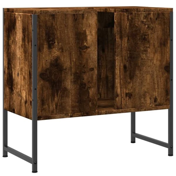 vidaXL Tvättställsskåp rökfärgad ek 60x33x60 cm konstruerat trä