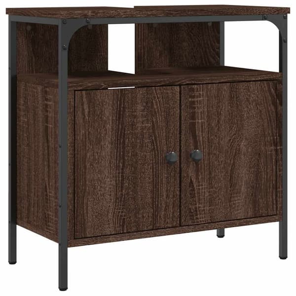 vidaXL Tvättställsskåp brun ek 60x30x60 cm konstruerat trä