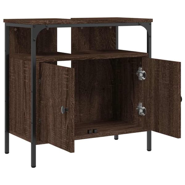 vidaXL Tvättställsskåp brun ek 60x30x60 cm konstruerat trä