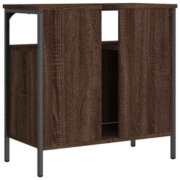 vidaXL underskab til håndvask 60x30x60 cm konstrueret træ brunt eg