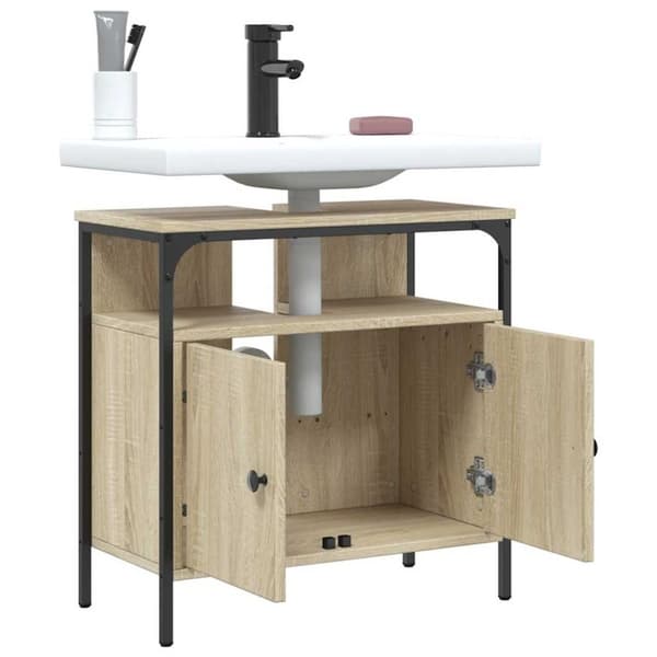vidaXL Tvättställsskåp sonoma-ek 60x30x60 cm konstruerat trä