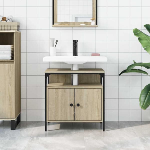 vidaXL underskab til håndvask 60x30x60 cm konstrueret træ sonoma-eg