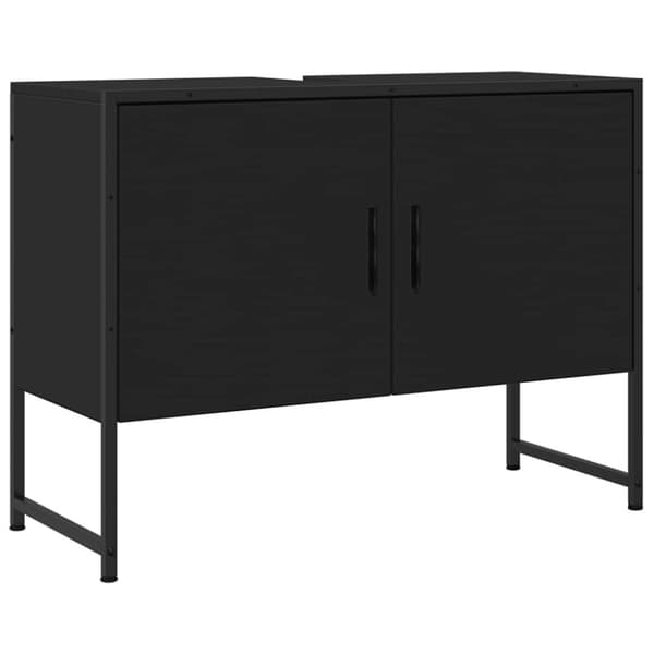 vidaXL underskab til håndvask 80x33x60 cm konstrueret træ sort