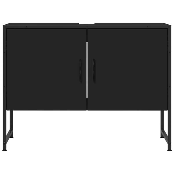 vidaXL underskab til håndvask 80x33x60 cm konstrueret træ sort