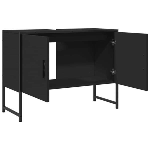vidaXL underskab til håndvask 80x33x60 cm konstrueret træ sort