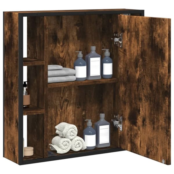 vidaXL Spegelskåp för badrum rökfärga ek 60x16x60 cm konstruerat trä