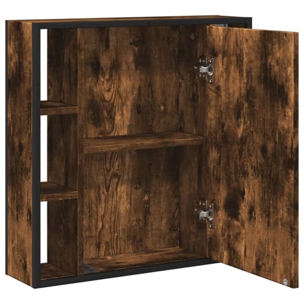 vidaXL Spegelskåp för badrum rökfärga ek 60x16x60 cm konstruerat trä