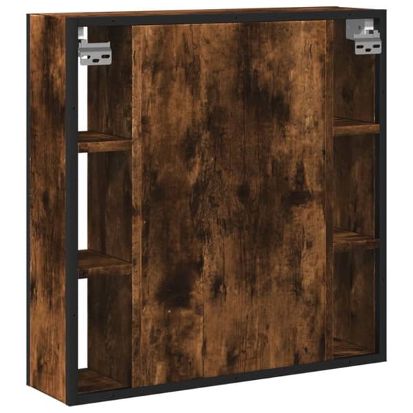 vidaXL Spegelskåp för badrum rökfärga ek 60x16x60 cm konstruerat trä