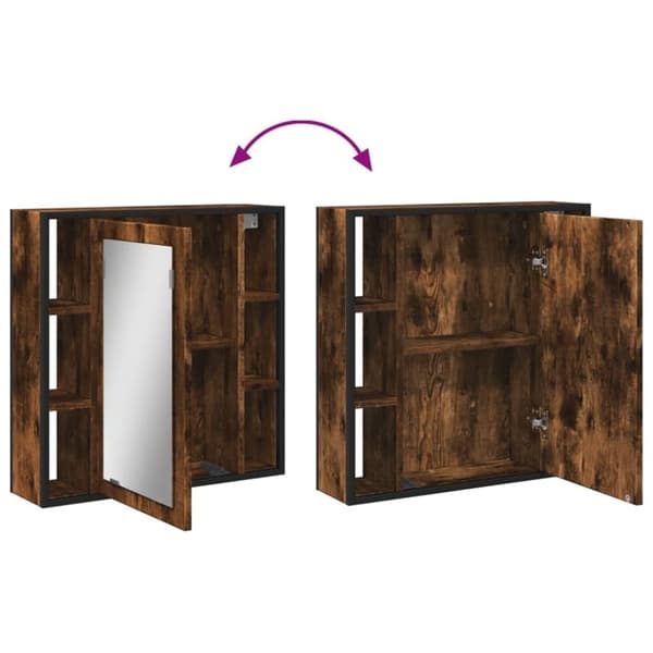 vidaXL Spegelskåp för badrum rökfärga ek 60x16x60 cm konstruerat trä