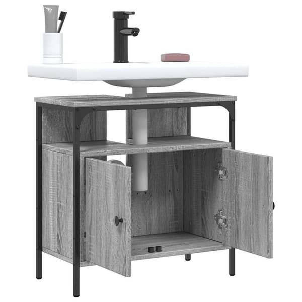 vidaXL underskab til vask 60x30x60 cm konstrueret træ grå sonoma-eg