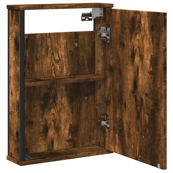 vidaXL Spegelskåp för badrum rökig ek 42x12x60 cm konstruerat trä