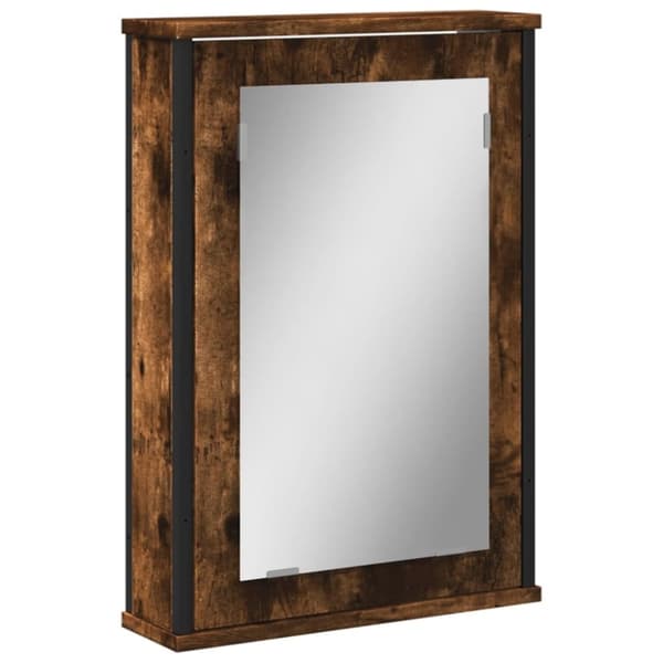vidaXL Spegelskåp för badrum rökig ek 42x12x60 cm konstruerat trä