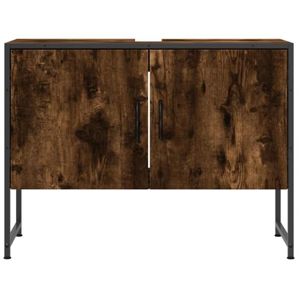 vidaXL Tvättställsskåp rökfärgad ek 80x33x60 cm konstruerat trä