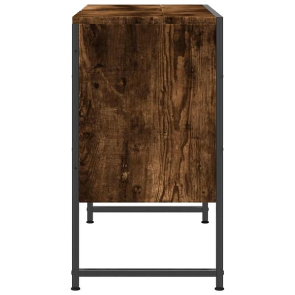 vidaXL underskab til håndvask 80x33x60 cm konstrueret træ røget eg