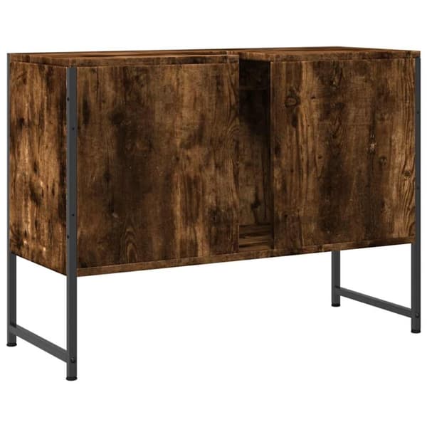 vidaXL underskab til håndvask 80x33x60 cm konstrueret træ røget eg
