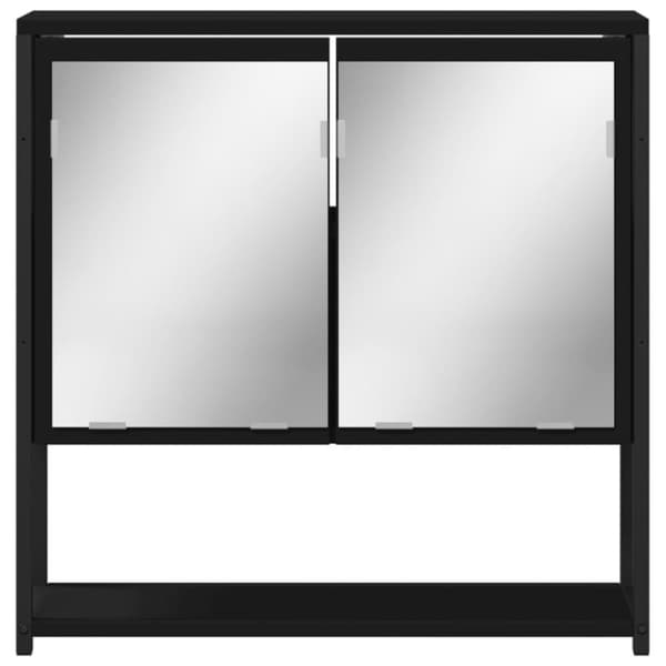 vidaXL Spegelskåp för badrum svart 60x16x60 cm konstruerat trä