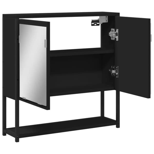 vidaXL Spegelskåp för badrum svart 60x16x60 cm konstruerat trä