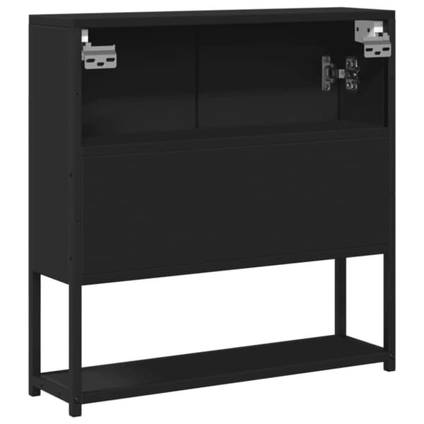 vidaXL Spegelskåp för badrum svart 60x16x60 cm konstruerat trä