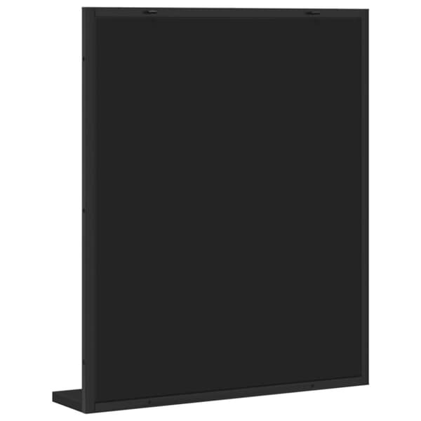 vidaXL Badrumsspegel med hylla svart 50x12x60 cm konstruerat trä