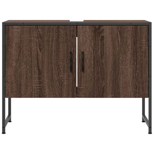 vidaXL Tvättställsskåp brun ek 80x33x60 cm konstruerat trä