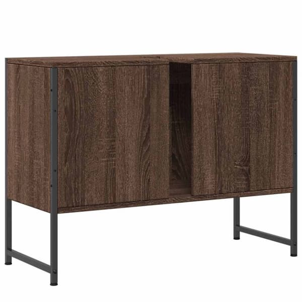 vidaXL Tvättställsskåp brun ek 80x33x60 cm konstruerat trä