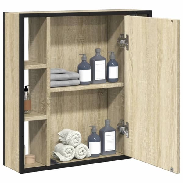vidaXL Spegelskåp för badrum sonoma-ek 60x16x60 cm konstruerat trä