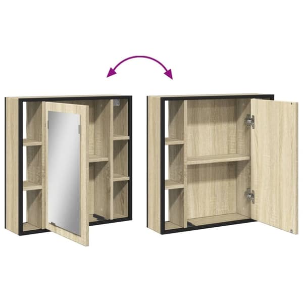 vidaXL Spegelskåp för badrum sonoma-ek 60x16x60 cm konstruerat trä